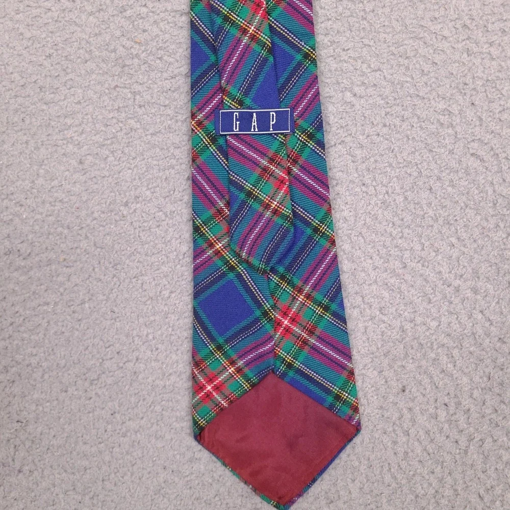 Vintage‎ Gap Necktie Tie Men's Tartan Plaid Made in USA Cotton